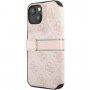 Guess 4G Printed Stripe flip futrola pro iPhone 13 - ružičasto