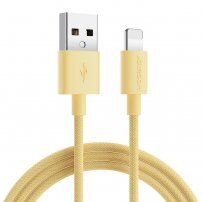 JOYROOM pleteni podatkovni kabel za punjenje USB-A / Lightning za iPhone / iPad / iPod / AirPods - 1 m - žuti