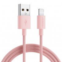 Joyroom pleteni podatkovni kabel za punjenje USB-A / Lightning za iPhone / iPad / iPod / AirPods - 2 m - ružičasti