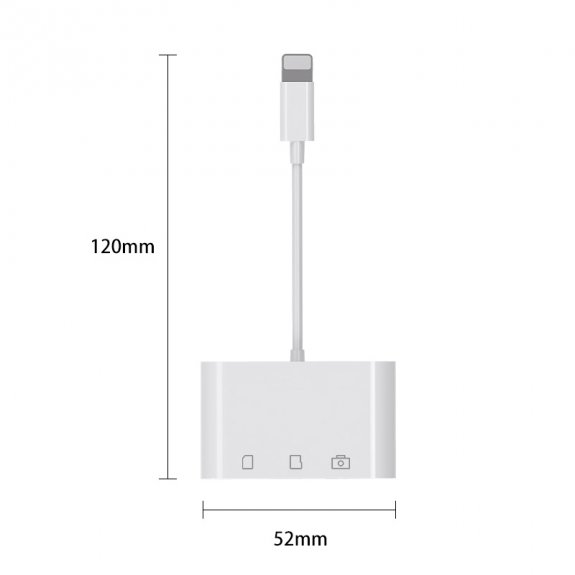 3u1 OTG adapter Lightning za SD / TF karticu i ulaz USB za iPhone
