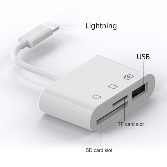 3u1 OTG adapter Lightning za SD / TF karticu i ulaz USB za iPhone