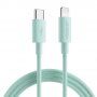 JOYROOM pleteni podatkovni kabel za punjenje PD 20W USB -C /Lightning za iPhone / iPad / iPod / AirPods - 2 m - zeleni