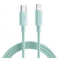 JOYROOM pleteni podatkovni kabel za punjenje PD 20W USB -C /Lightning za iPhone / iPad / iPod / AirPods - 2 m - zeleni