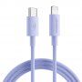 JOYROOM pleteni podatkovni kabel za punjenje PD 20W USB -C /Lightning za iPhone / iPad / iPod / AirPods - 2 m - ljubičasti