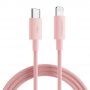 JOYROOM pleteni podatkovni kabel za punjenje PD 20W USB -C /Lightning za iPhone / iPad / iPod / AirPods- 2 m - ružičasti