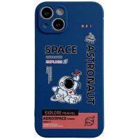 Maska od mekane plastike astronaut za iPhone 11 - plavi