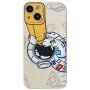 Maska od mekane plastike astronaut u svemiru za iPhone 12 Pro - bež