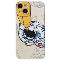 Maska od mekane plastike astronaut u svemiru za iPhone 13 Pro Max - bež