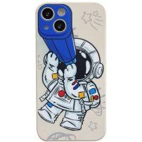 Maske od mekane plastike astronaut sa dalekozorom za iPhone 13 Pro Max - bež