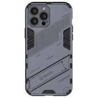 Odolný zaštitna maskica sa stalkom za iPhone 13 Pro Max - sivi