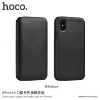 HOCO luksuzna flip futrola od umjetne kože za Apple iPhone XS / iPhone X - crna