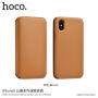 HOCO luksuzna flip futrola od umjetne kože za Apple iPhone XS / iPhone X - smeđi