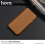 HOCO luksuzna flip futrola od umjetne kože za Apple iPhone XS / iPhone X - smeđi