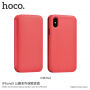 HOCO luksuzna flip futrola od umjetne kože za Apple iPhone XS / iPhone X - crvena