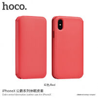 HOCO luksuzna flip futrola od umjetne kože za Apple iPhone XS / iPhone X - crvena