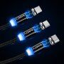 FLOVEME Round magnetski kabel USB-A / USB-C / Micro USB / Lightning za iPhone / iPad / iPod / AirPods - 1 m - crna