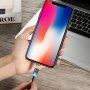 FLOVEME Round magnetski kabel USB-A / USB-C / Micro USB / Lightning za iPhone / iPad / iPod / AirPods - 1 m - crna