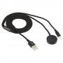 2v1 pleteni punjač i podatkovni kabel USB-A / Lightning / magnetski pak za iPhone / iPad / Apple Watch / AirPods - 1 m - crni