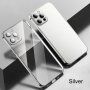 Prozirna maskica protiv otisaka prstiju s metaliziranim okvirom za iPhone 11 Pro - srebrni