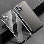 Prozirna maskica protiv otisaka prstiju s metaliziranim okvirom za iPhone 11 - crni