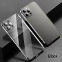 Prozirna maskica protiv otisaka prstiju s metaliziranim okvirom za iPhone 11 - crni