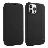 Futrola novčanik od silikona i PU kože za iPhone 13 mini - crno