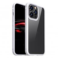 Prozirna maska otporna na udarce s karbonskom teksturom pro iPhone 13 Pro - bijeli