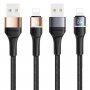 Usams svijetleći pleteni podatkovni kabel za punjenje USB / Lightning za iPad / iPad - 1,2m - zlatni