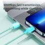 JOYROOM pleteni podatkovni kabel za punjenje PD 20W USB -C /Lightning za iPhone / iPad / iPod / AirPods- 2 m - ružičasti