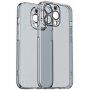 Prozirna maska sa staklom za zaštitu leća za iPhone 13 Pro Max - sivi