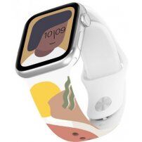 Silikonski remen s apstraktnim uzorkom za Apple Watch 42mm / 41mm / 40mm / 38mm - žuto ružičasti