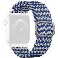 Remen s uzorkom pletenice za Apple Watch Ultra 49mm / 46mm / 45mm / 44mm / 42mm - bijelo-plava