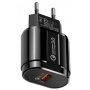 Adapter za brzo punjenje 18W QC 3.0 za stalak za bežično punjenje - crni