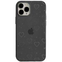 Prozirna maska sa promjenljivim srcima za iPhone 13 Pro - crni