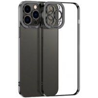 Prozirna maskica s metaliziranim rubom za iPhone 12 Pro - crni