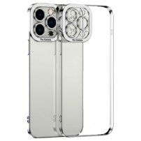 Prozirna maskica s metaliziranim rubom za iPhone 12 - srebrni