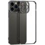 Prozirna maskica s metaliziranim rubom za iPhone 13 mini - crni