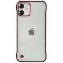 Zaštitna mat prozirna maska za iPhone 12 mini - crveni