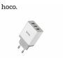 HOCO punjač za utičnicu s tri USB ulaza za iPhone / iPad / iPod - bijela
