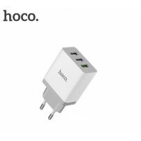 HOCO punjač za utičnicu s tri USB ulaza za iPhone / iPad / iPod - bijela