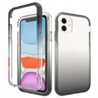 Prozirna dvobojna prozirna futrola za iPhone 11 - crno
