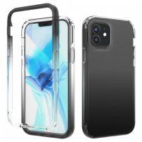 Prozirna dvobojna prozirna futrola za iPhone 12 / 12 Pro - crno