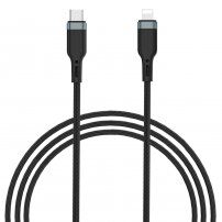 Wiwu pleteni podatkovni kabel za punjenje USB-C / Lightning za iPhone / iPad / iPod / AirPods - 3 m - crni