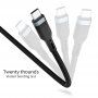 Wiwu pleteni podatkovni kabel za punjenje USB-C / Lightning za iPhone / iPad / iPod / AirPods - 3 m - crni