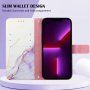 Mramorna flip futrola od PU kože za iPhone XR - Ljubičasto