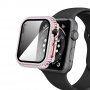Futrola sa kamenčićima i kaljenim staklom za Apple Watch 40mm - ružičasto