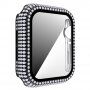 Futrola sa kamenčićima i kaljenim staklom za Apple Watch 40mm - crno