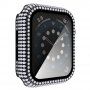 Futrola sa kamenčićima i kaljenim staklom za Apple Watch 40mm - crno