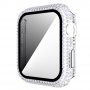 Futrola sa kamenčićima i kaljenim staklom za Apple Watch 40mm - prozirno
