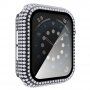 Futrola sa kamenčićima i kaljenim staklom za Apple Watch 40mm - prozirno